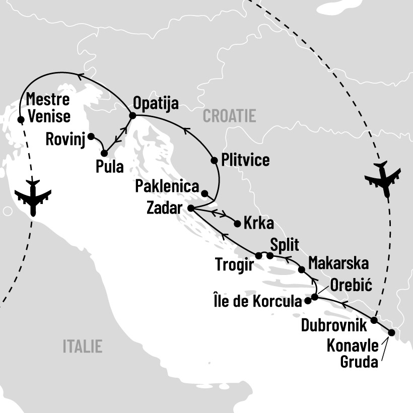 Croatie en formule active map