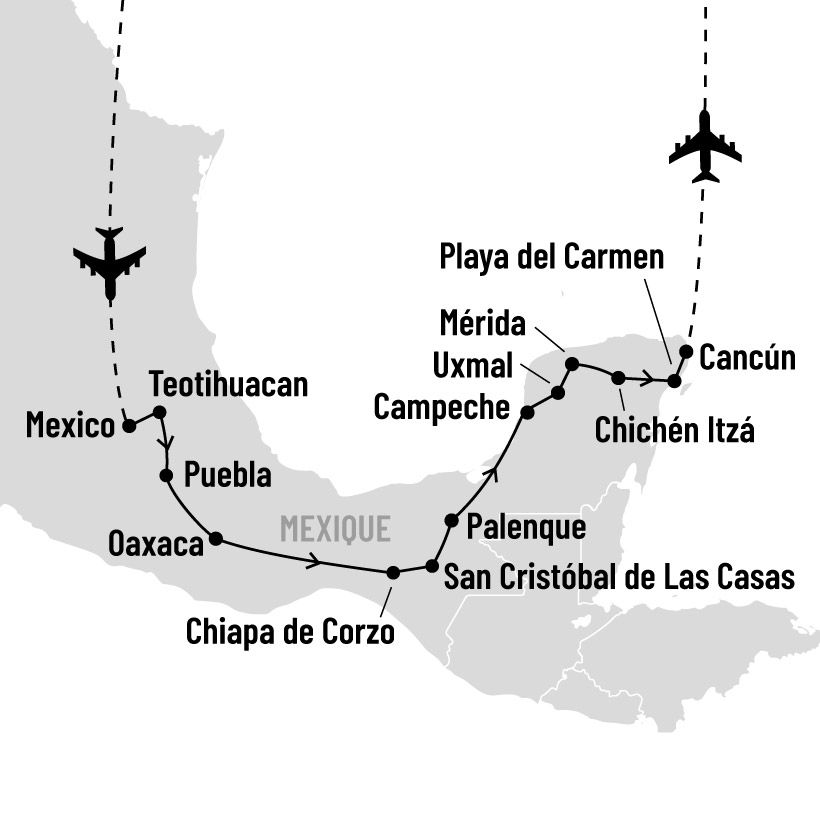 Trésors du Mexique map