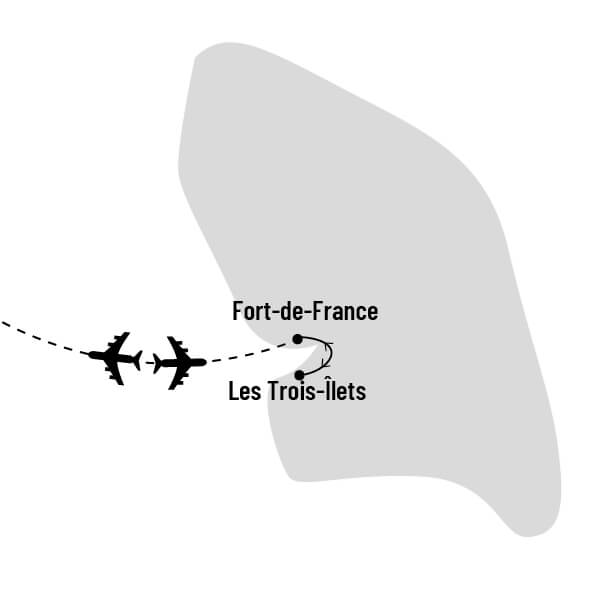 Séjour en Martinique, l'île aux fleurs map