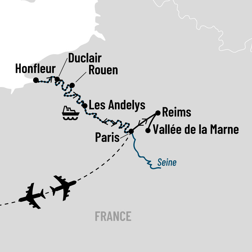 Champagne et croisière sur la Seine map